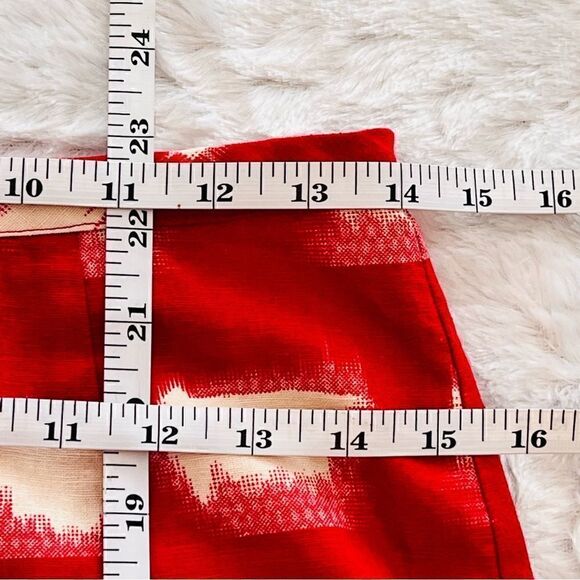 Anthropologie Corey Lynn Calter Ackee Red Motif Linen Blend Pencil Skirt size 6 - Picture 5 of 5